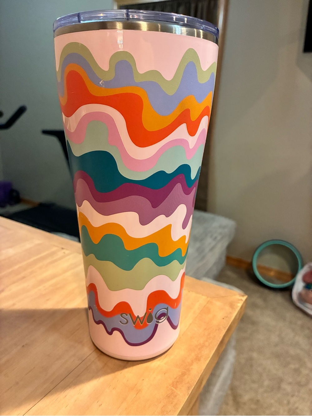 32 oz Swig Multicolor Wave Tumbler - Pink, Teal & Orange Accents